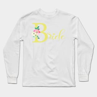 Yellow floral bride illustration Long Sleeve T-Shirt